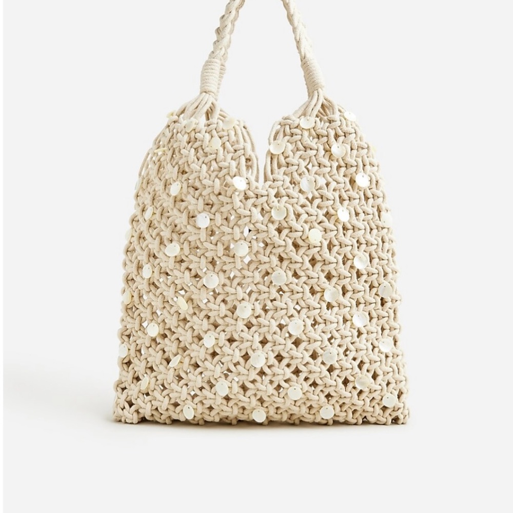 J.Crew Cadiz rope tote with shells